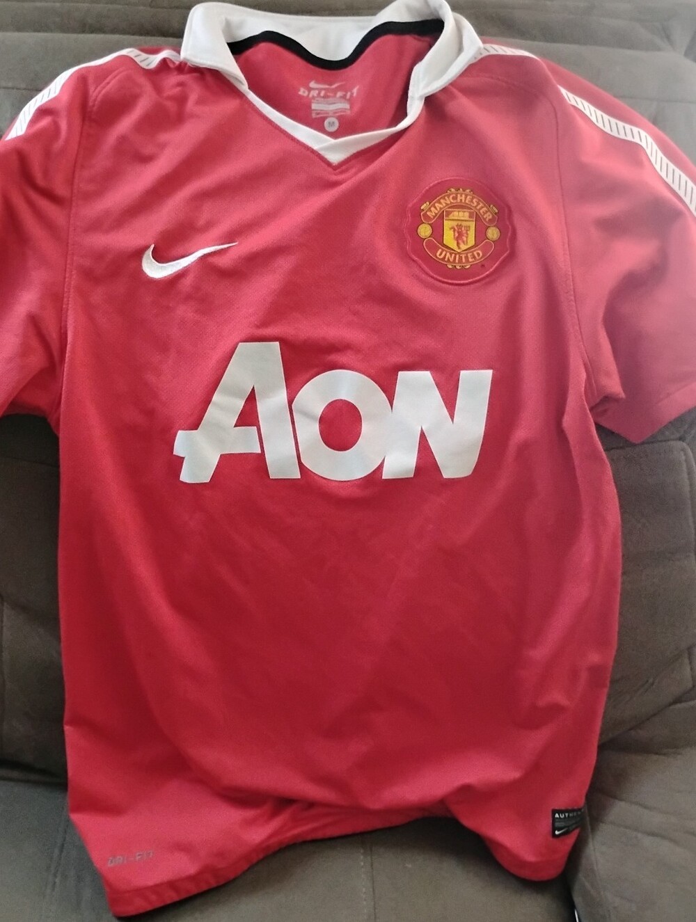 Manchester United 2010/2011 Home Football Short Sleeve Shirt Soccer Jersey SZ: M